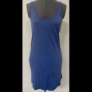 NEW JOHNNY WAS LONG KNIT TANK TOP MINI DRESS BLUE COTTON JERSEY S SMALL NWT